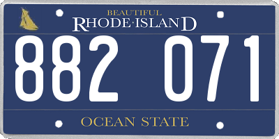 RI license plate 882071