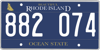 RI license plate 882074