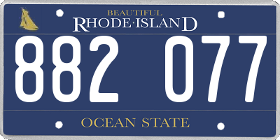 RI license plate 882077