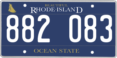 RI license plate 882083