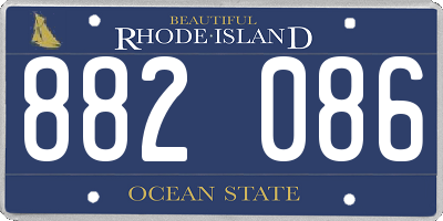 RI license plate 882086