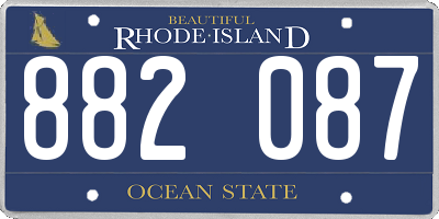 RI license plate 882087