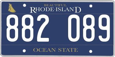 RI license plate 882089