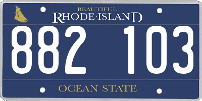 RI license plate 882103