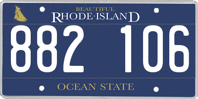 RI license plate 882106
