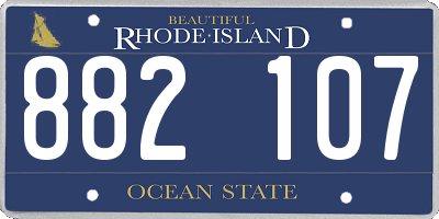 RI license plate 882107