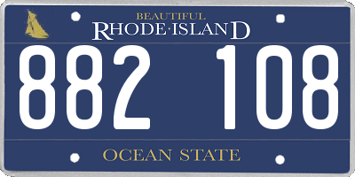 RI license plate 882108