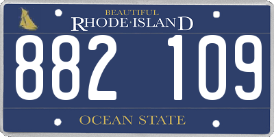 RI license plate 882109
