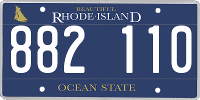 RI license plate 882110
