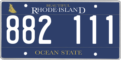 RI license plate 882111