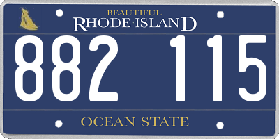 RI license plate 882115