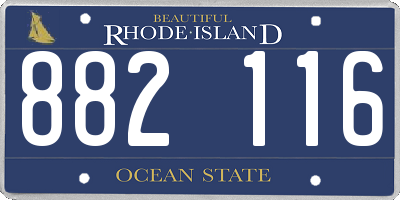 RI license plate 882116