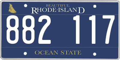 RI license plate 882117
