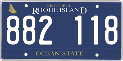 RI license plate 882118