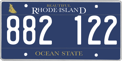 RI license plate 882122