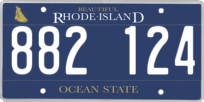 RI license plate 882124