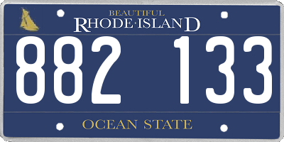 RI license plate 882133