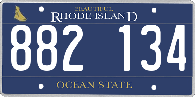RI license plate 882134