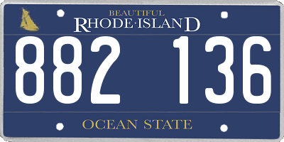 RI license plate 882136