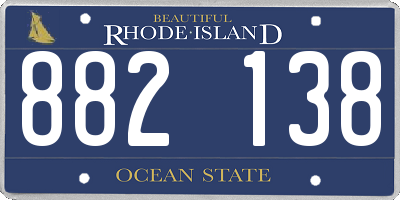 RI license plate 882138