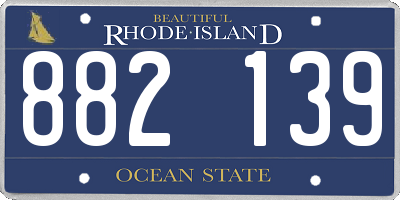 RI license plate 882139