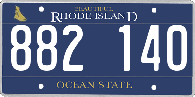 RI license plate 882140