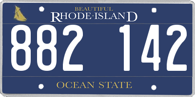 RI license plate 882142