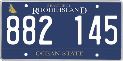 RI license plate 882145