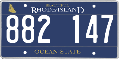 RI license plate 882147