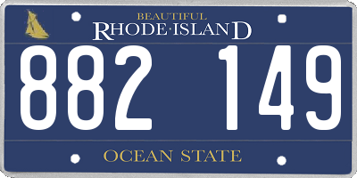 RI license plate 882149