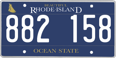 RI license plate 882158