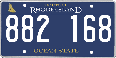 RI license plate 882168