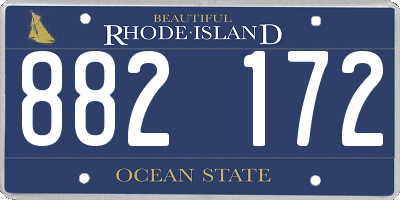 RI license plate 882172