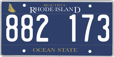 RI license plate 882173