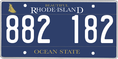 RI license plate 882182