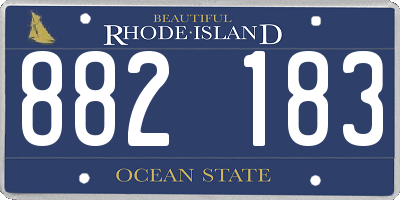 RI license plate 882183