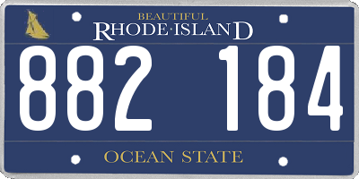 RI license plate 882184