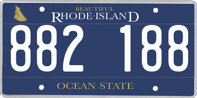 RI license plate 882188