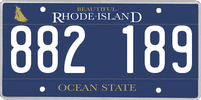 RI license plate 882189