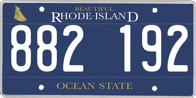 RI license plate 882192