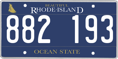RI license plate 882193