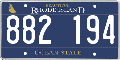 RI license plate 882194
