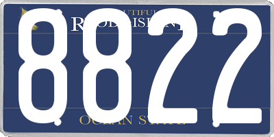 RI license plate 8822