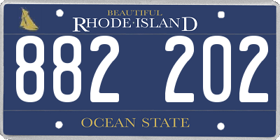 RI license plate 882202