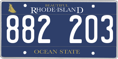 RI license plate 882203