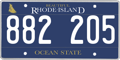 RI license plate 882205