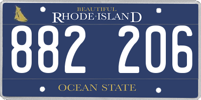 RI license plate 882206