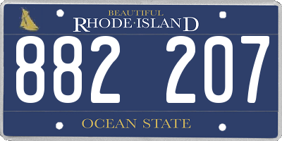 RI license plate 882207