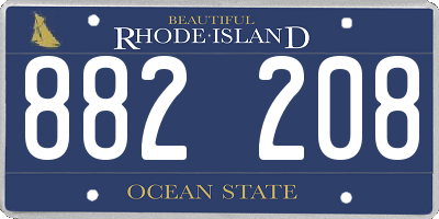 RI license plate 882208