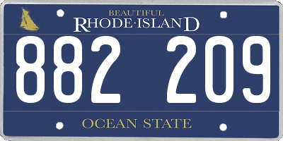 RI license plate 882209